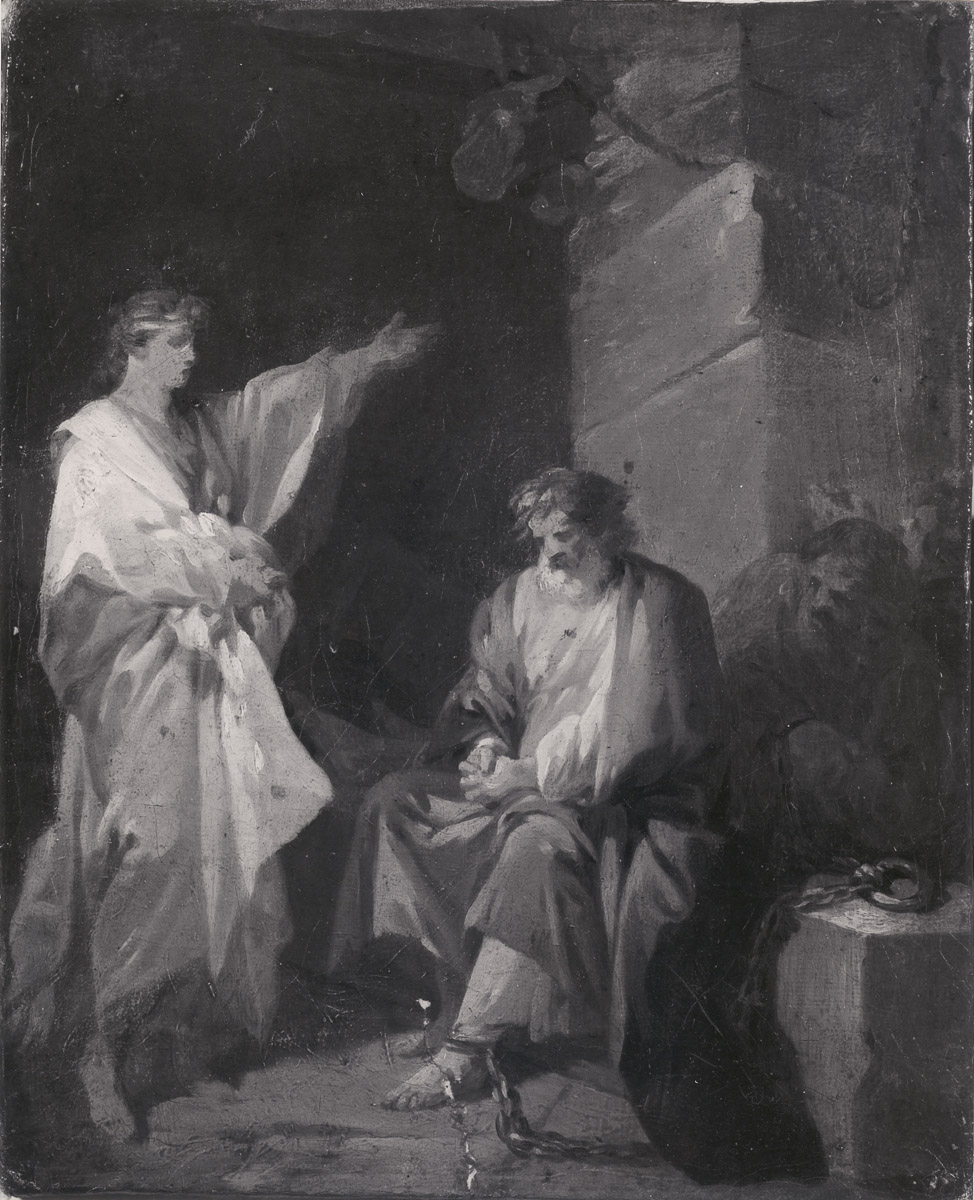Joseph expliquant les rêves de deux fonctionnaires égyptiens ; Saint Sébastien prêchant dans les prisons de Dioclétien (titre ancien)